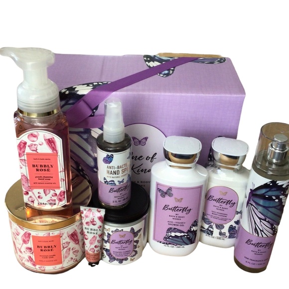 Bath & Body Works Other - Bath & Body Works One Of A Kind Set Butterfly + Bubbly Rose New